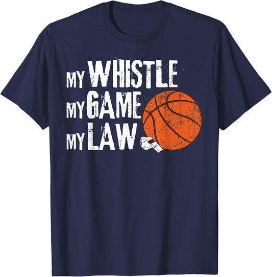 Basketball Referee Gifts & Accessories Men's Basketball Referee - Black, Small T-Shirt - T-Shirt | Navy