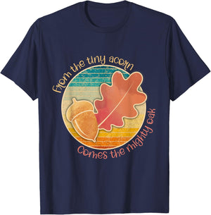 Acorn and Oak Leaf for Nature Lovers T-Shirt - T-Shirt | Navy