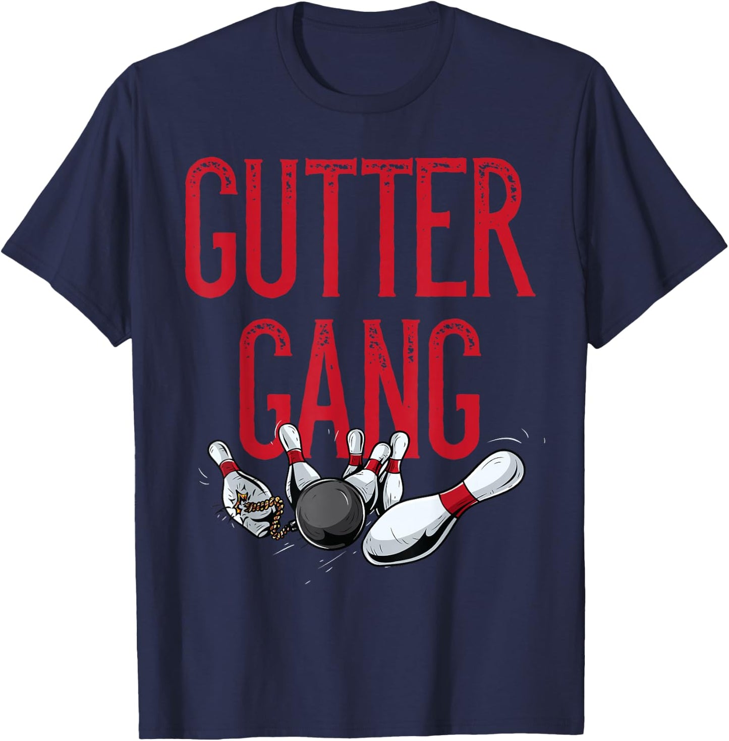 Gutter Gang Matching Bowling Team Shirts Men Women Teens T-Shirt - T-Shirt | Navy