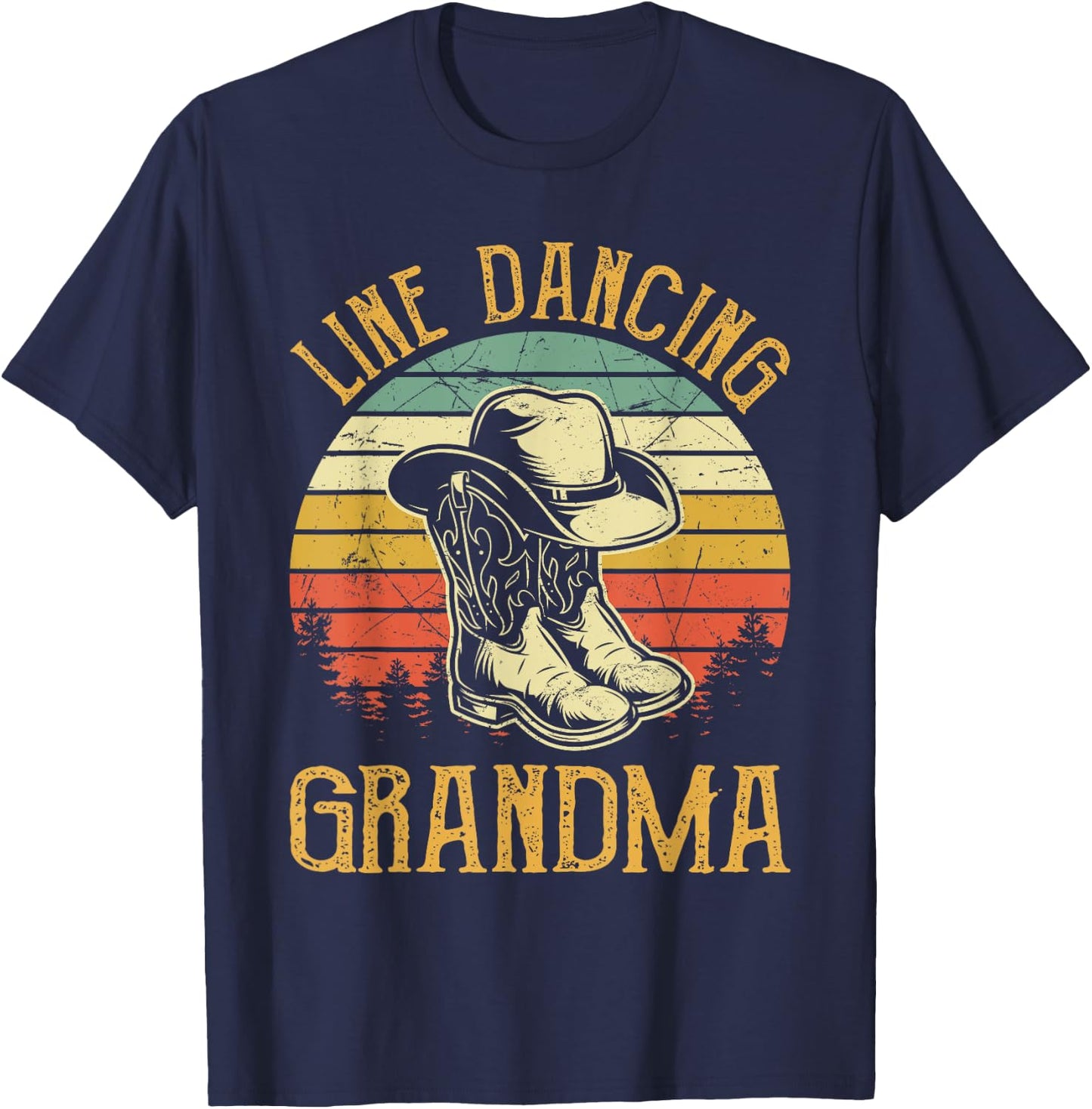 Women Line Dance Grandma Dancing Dancer Country Music T-Shirt - T-Shirt | Navy