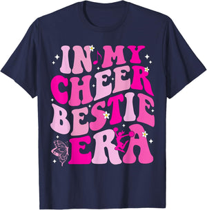 In My Cheer Bestie Era Kids Girls Boys Funny Friend T-Shirt - T-Shirt | Navy