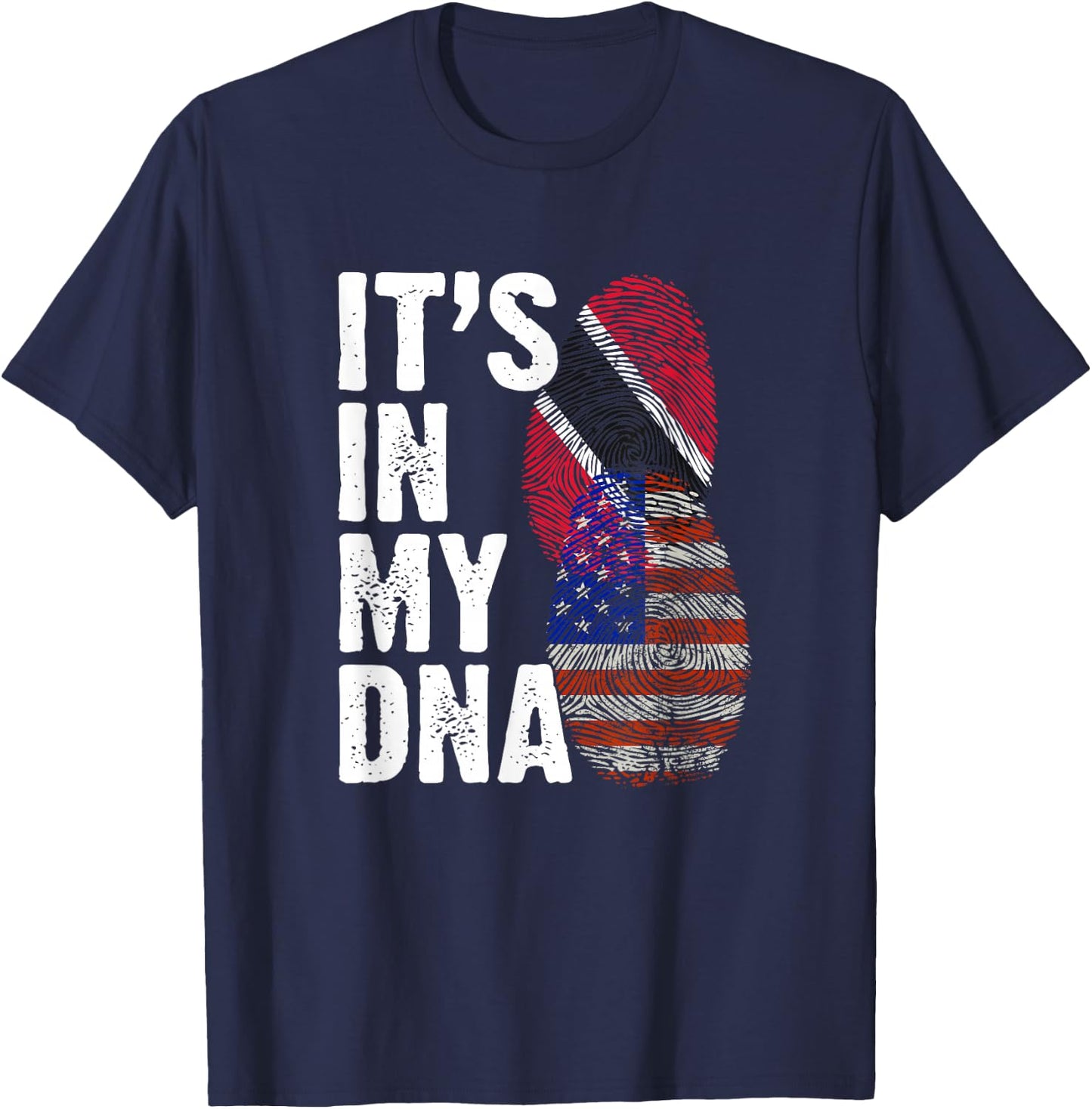 Trini American Flag Trinidadian Country Tobago Trinidad T-Shirt - T-Shirt | Navy