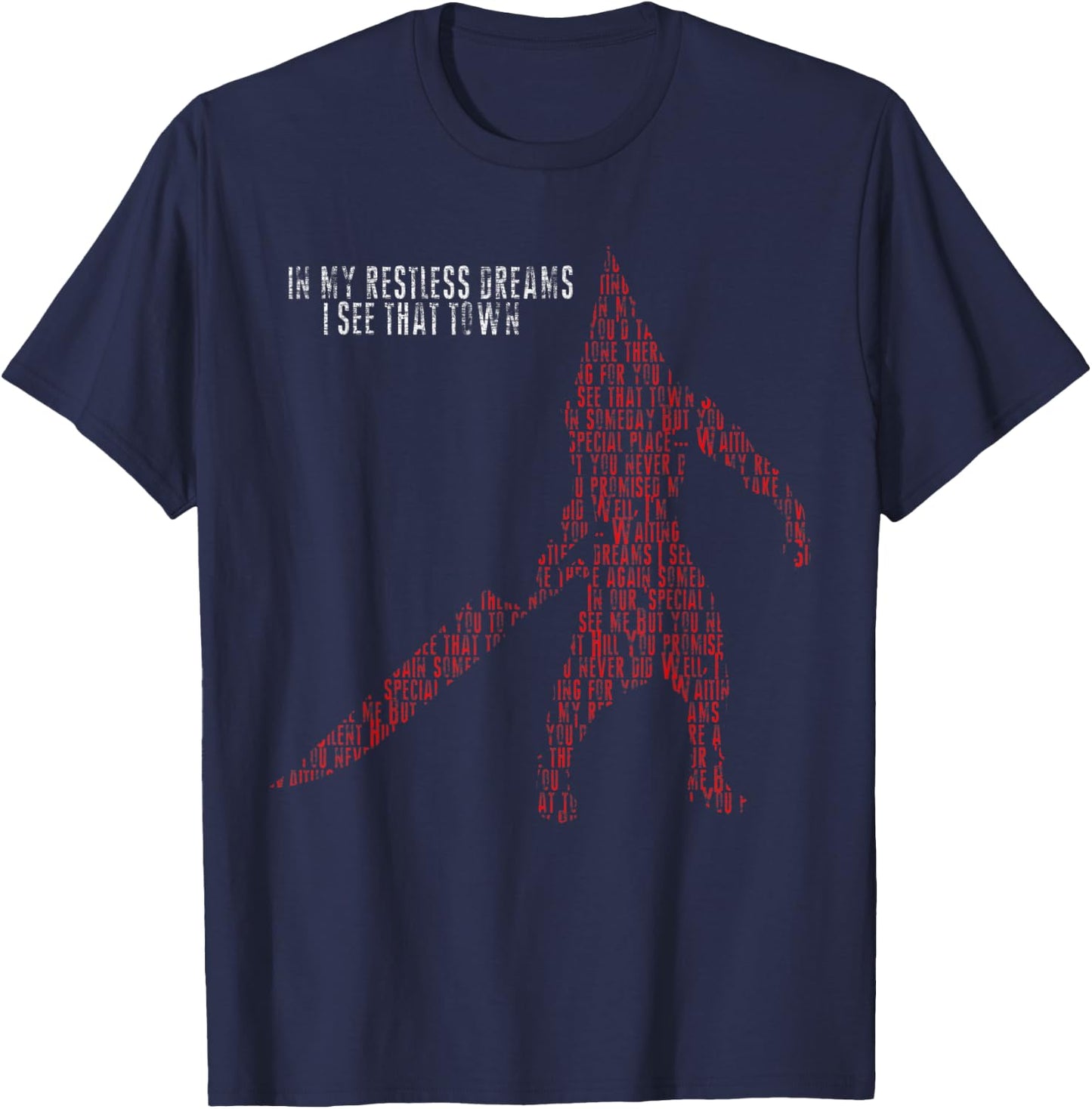 IN MY RESTLESS DREAMS I SEE THAT TOWN Pyramid Head Monster T-Shirt - T-Shirt | Navy
