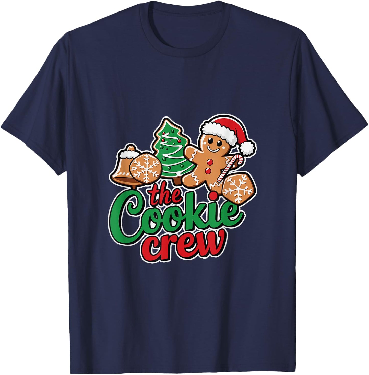 The Cookie Crew Gingerbread Christmas Family Holidays T-Shirt - T-Shirt | Navy