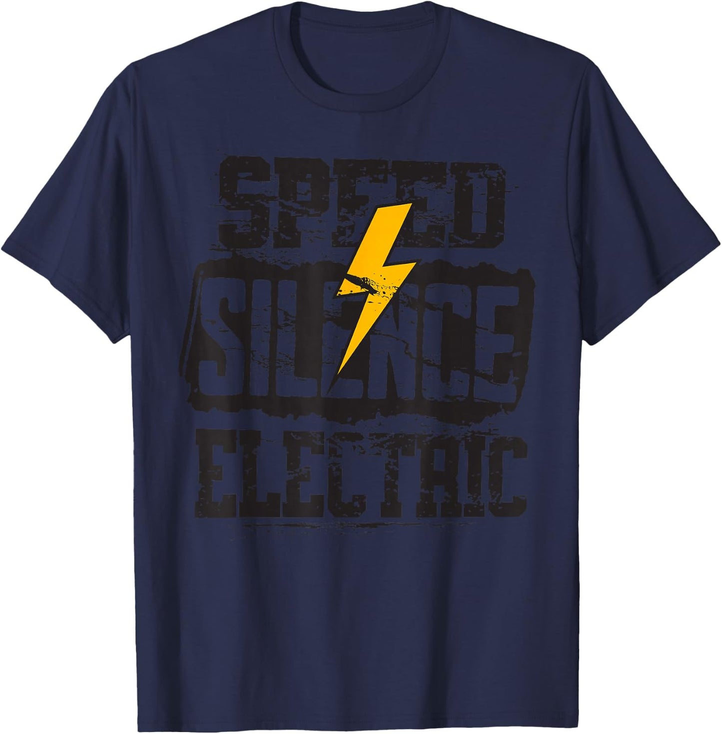Speed Silence Electric E Cars Driver EV Electric Car T-Shirt - T-Shirt | Navy