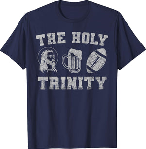 Sunday Plans Jesus Beer Fantasy Football Funny Football T-Shirt - T-Shirt | Navy