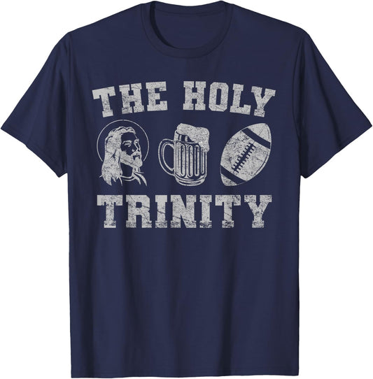 Sunday Plans Jesus Beer Fantasy Football Funny Football T-Shirt - T-Shirt | Navy