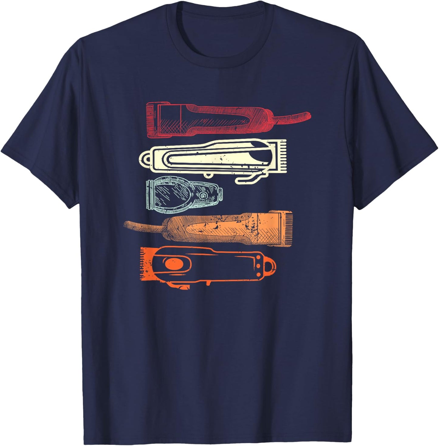 Vintage Barber Gift Hairstylist Retro Hair Clipper Barber T-Shirt - T-Shirt | Navy