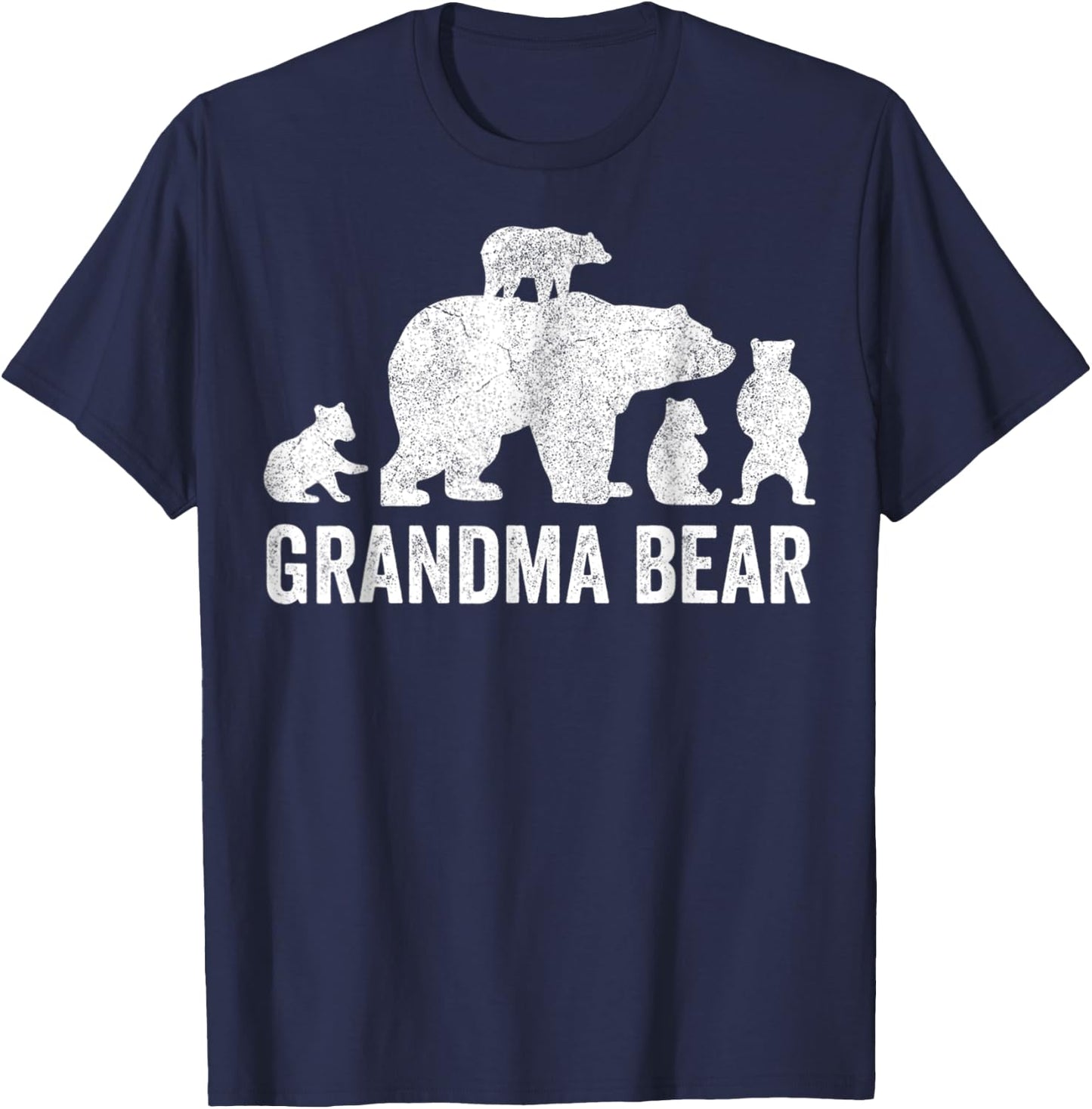 Grandma Bear With Four Cub Cute Mother's Day T-Shirt - T-Shirt | Navy