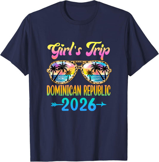 Girl's Trip Dominican Republic 2026 Summer Vacation T-Shirt - T-Shirt | Navy