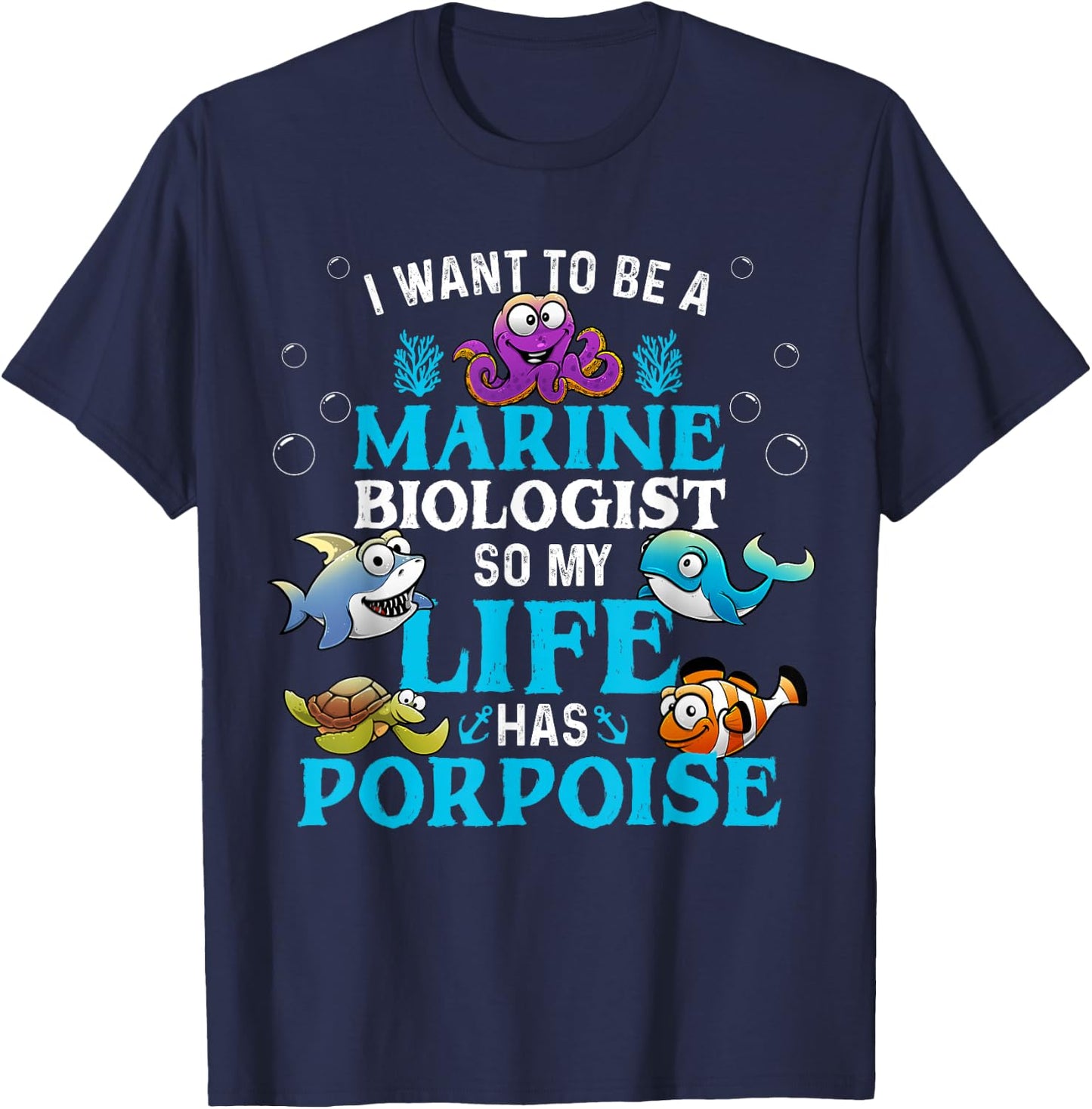 Future Marine Biology Gift Kids Teens Cool Science Biologist T-Shirt - T-Shirt | Navy