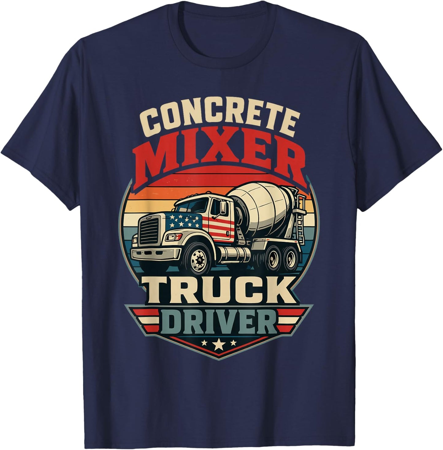 Concrete Mixer Truck Driver T-Shirt - T-Shirt | Navy