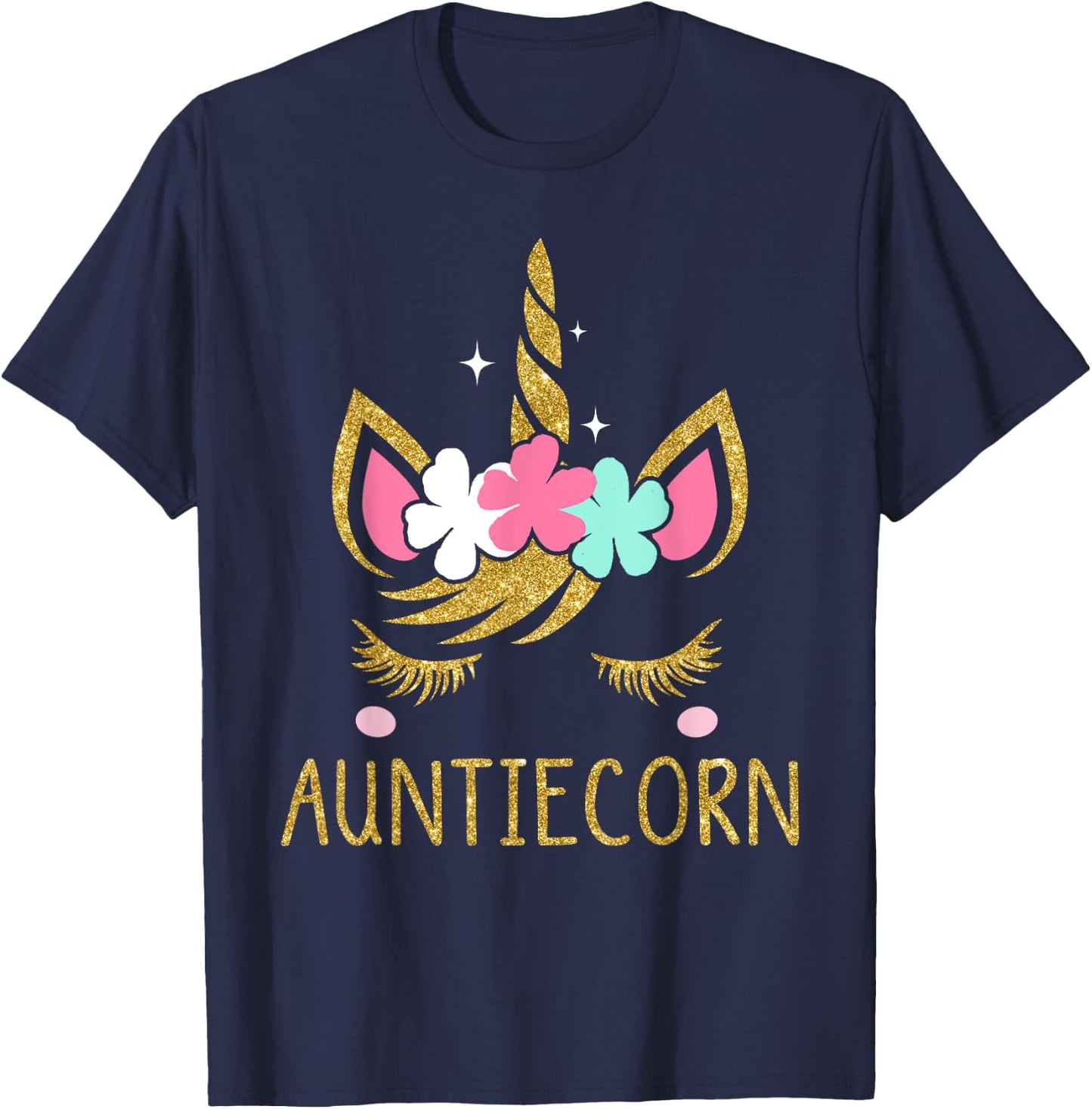 Auntiecorn Unicorn Auntie T-Shirt - T-Shirt | Navy