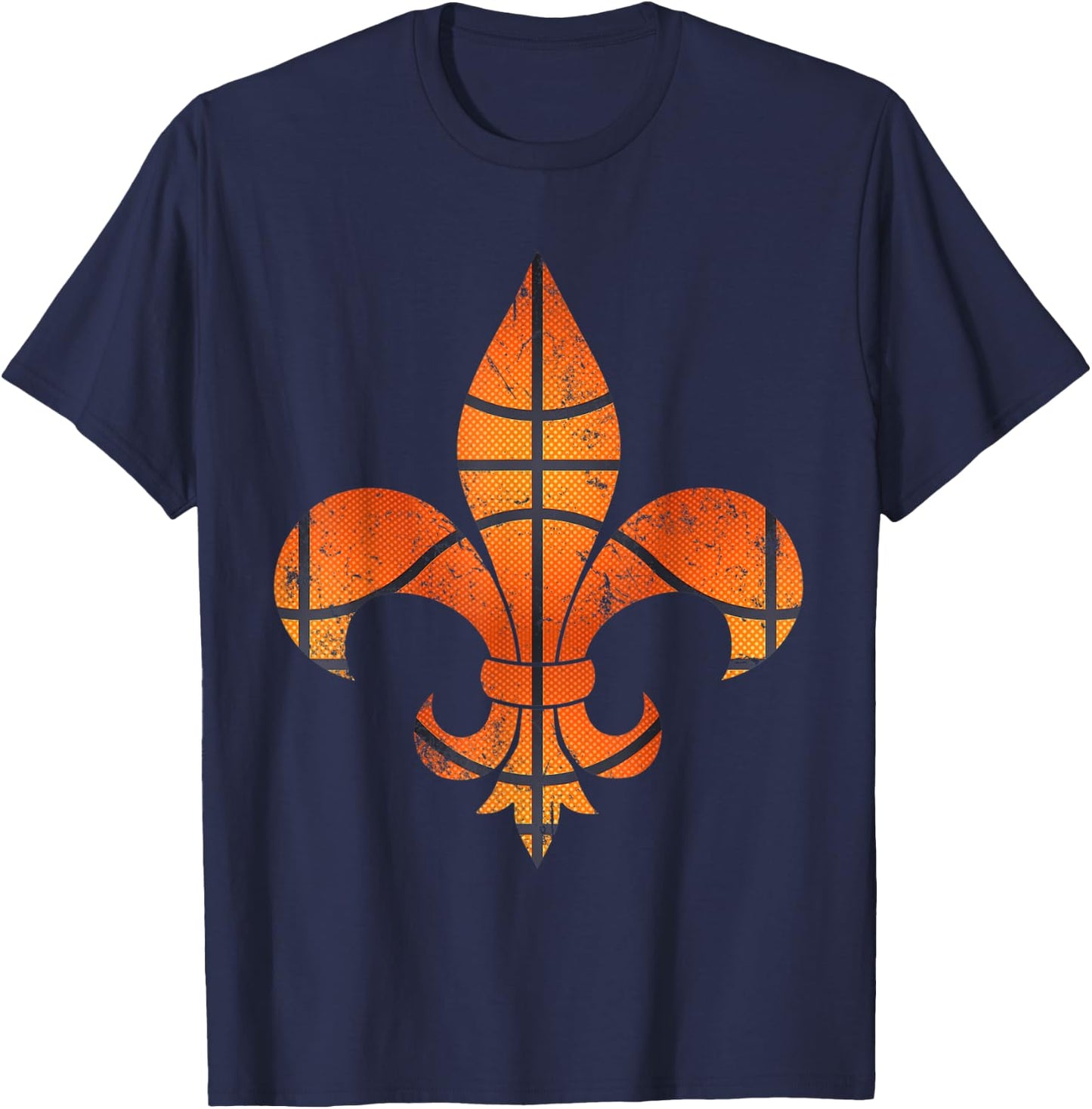 Basketball Mardi Gras Boys Men Catcher Fleur-de-lis Funny T-Shirt - T-Shirt | Navy