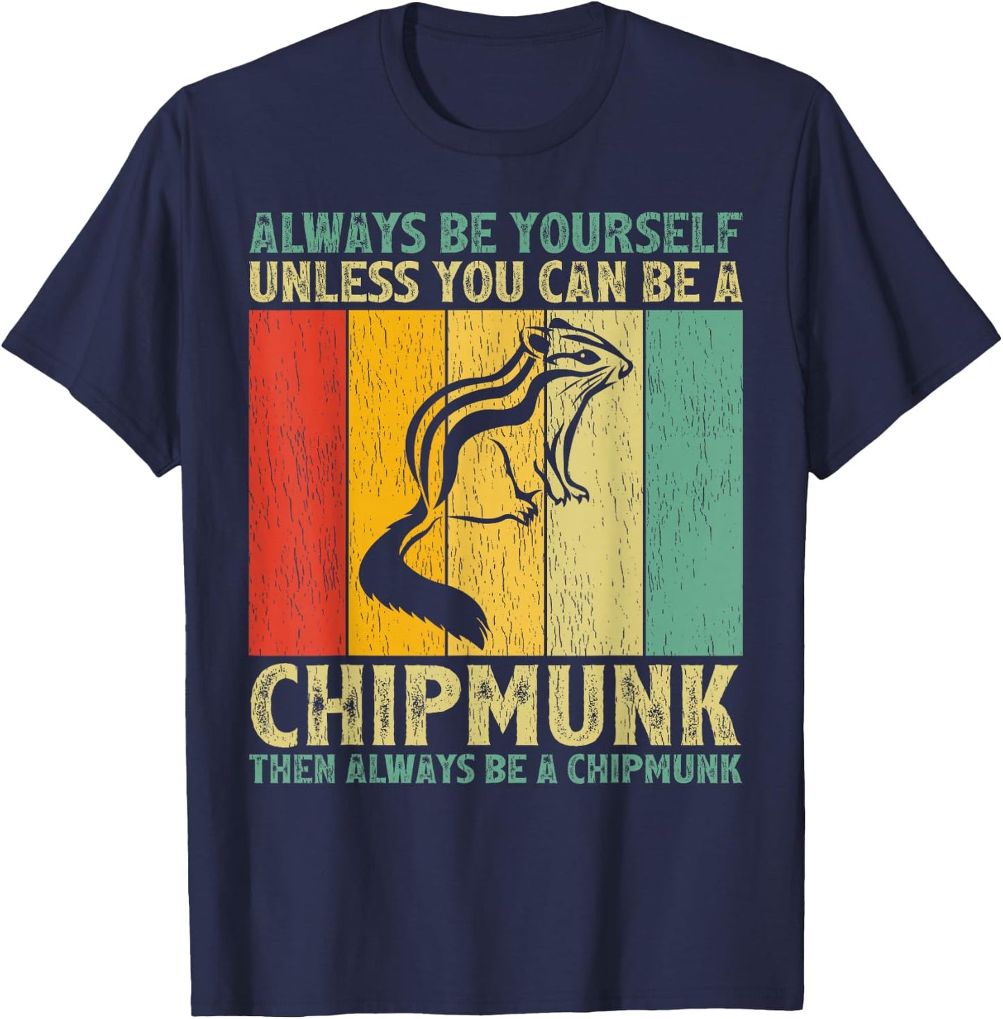 Cute Chipmunk Animal Lover Vintage Retro Chipmunk T-Shirt - T-Shirt | Navy