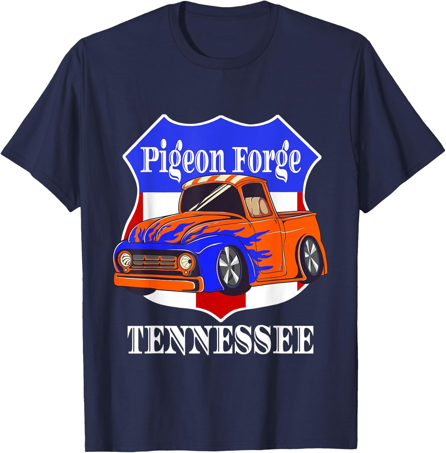 Pigeon Forge Tennessee Hot Rod Run Car Show In The Smokies T-Shirt - T-Shirt | Navy