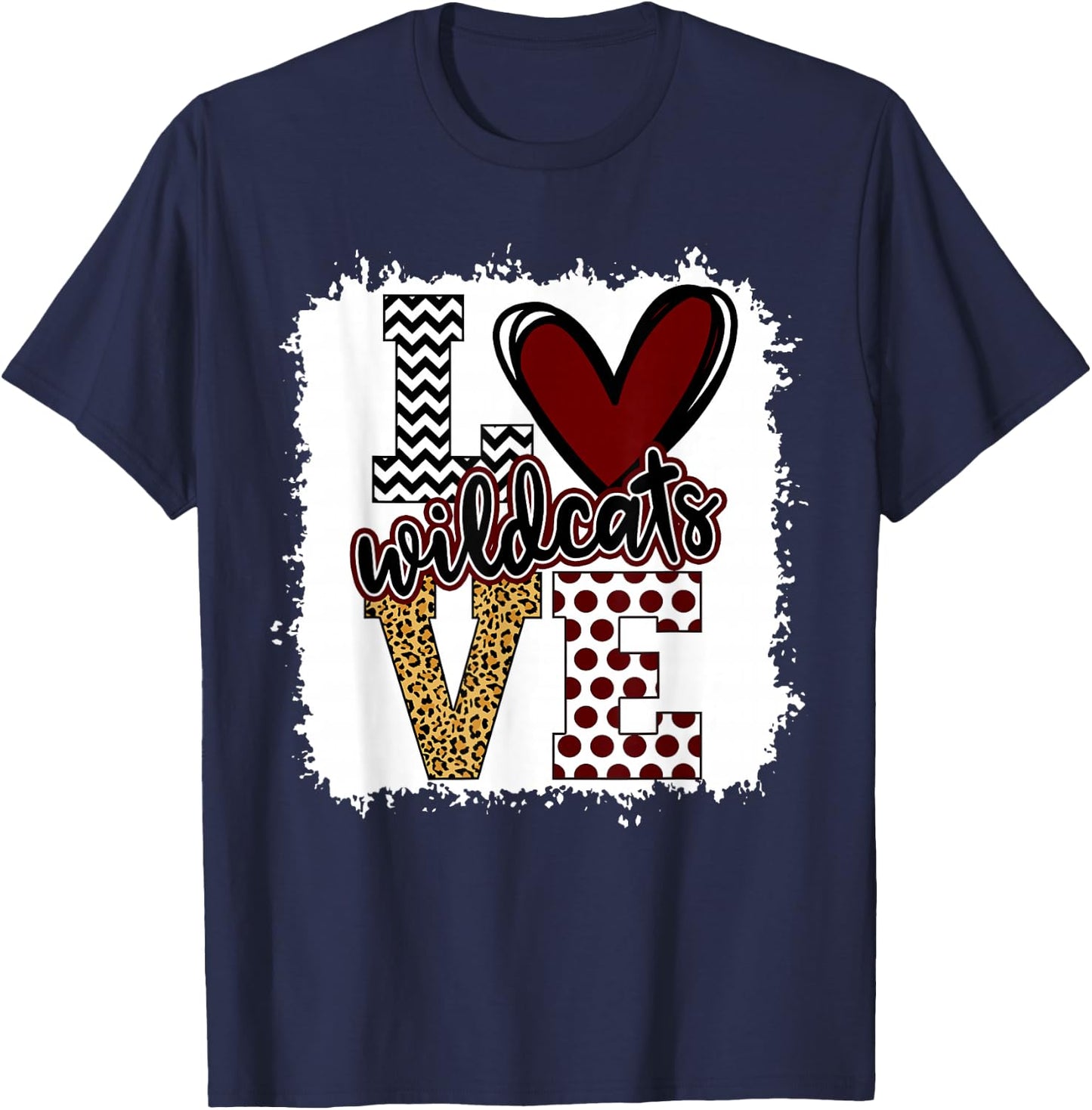 Wild cats Mascot Love - School Spirit Fantastic Gifts T-Shirt - T-Shirt | Navy