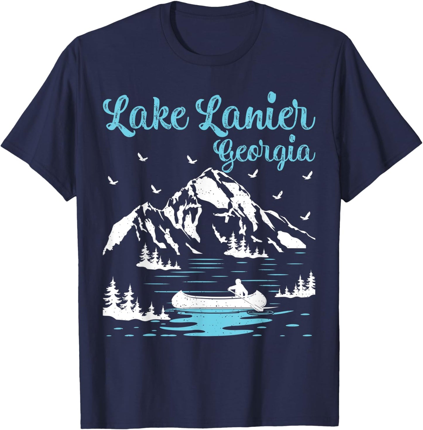 Summer Vacation Retro Georgia Lake Lanier Women Kids T-Shirt - T-Shirt | Navy