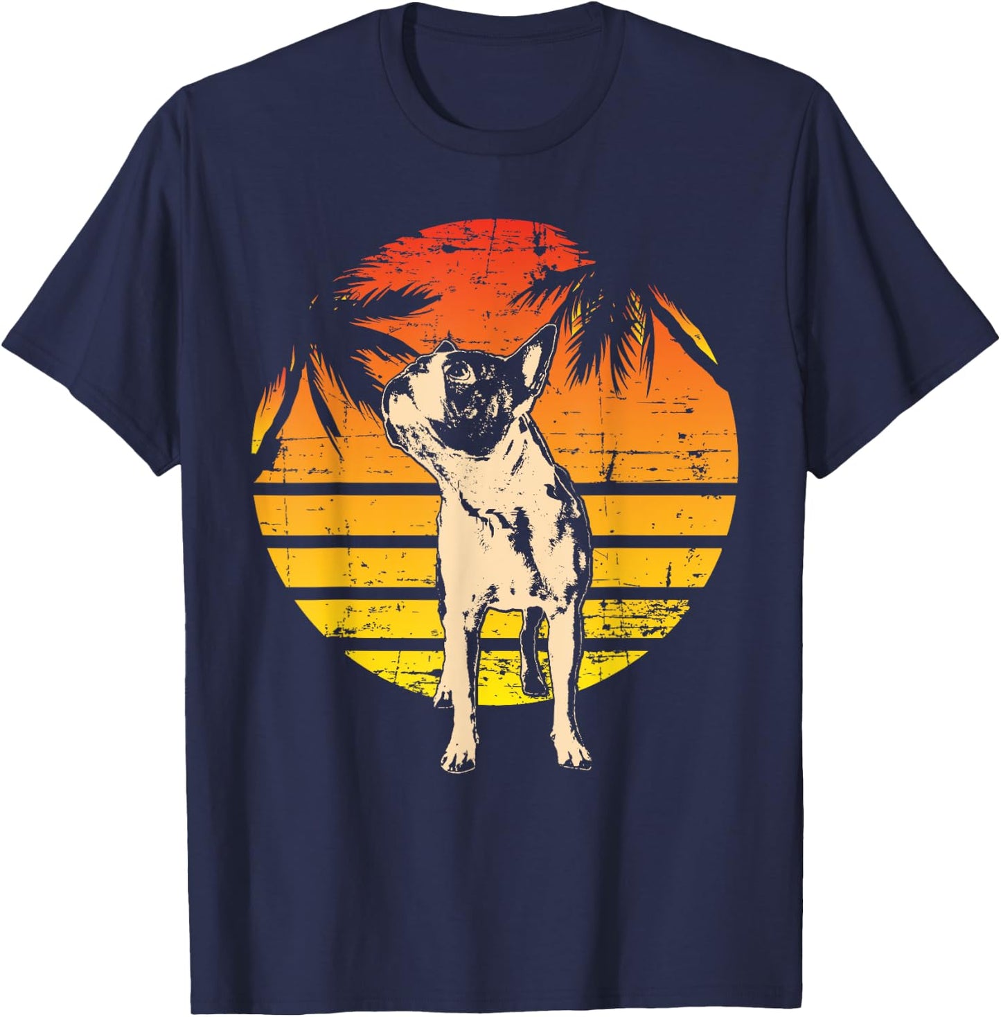 Boston Terrier Boston-Bulldog Women Kids T-Shirt - T-Shirt | Navy