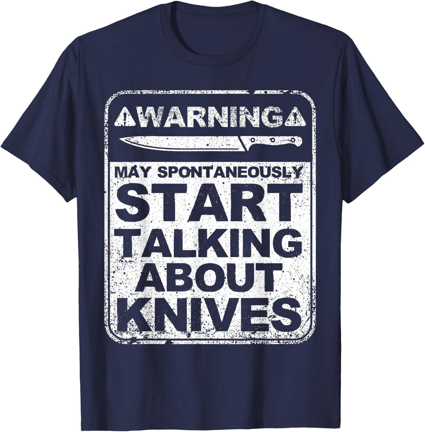 Funny Knife Collector Design Men Women Knife Lovers Butchers T-Shirt - T-Shirt | Navy