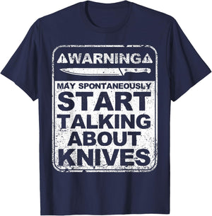 Funny Knife Collector Design Men Women Knife Lovers Butchers T-Shirt - T-Shirt | Navy
