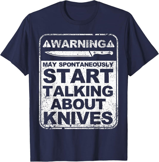 Funny Knife Collector Design Men Women Knife Lovers Butchers T-Shirt - T-Shirt | Navy
