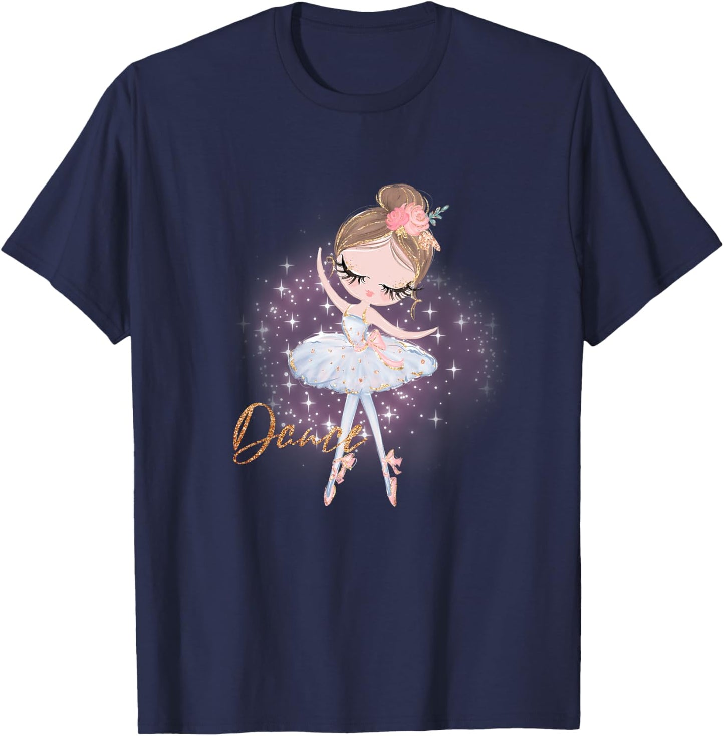 Kids Girls Ballerina Shirt T-Shirt - T-Shirt | Navy