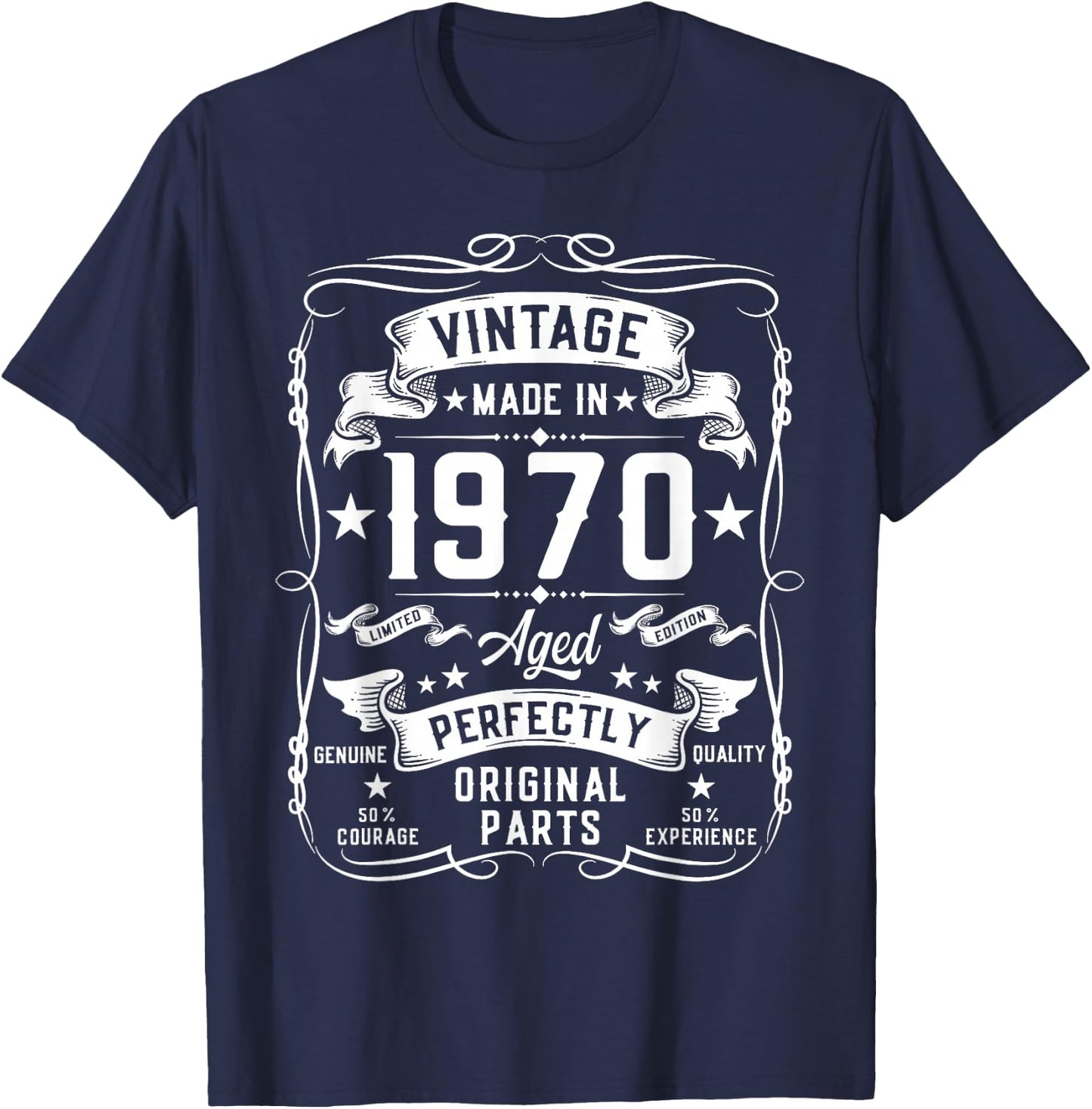 Vintage 1970 55 Years Old Gifts 55yr 55th Birthday T-Shirt - T-Shirt | Navy