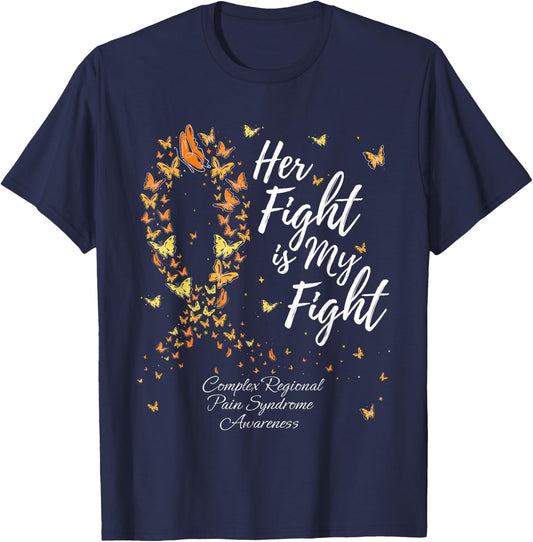Her Fight CRPS Complex Regional Pain Syndrome Awareness T-Shirt - T-Shirt | Navy