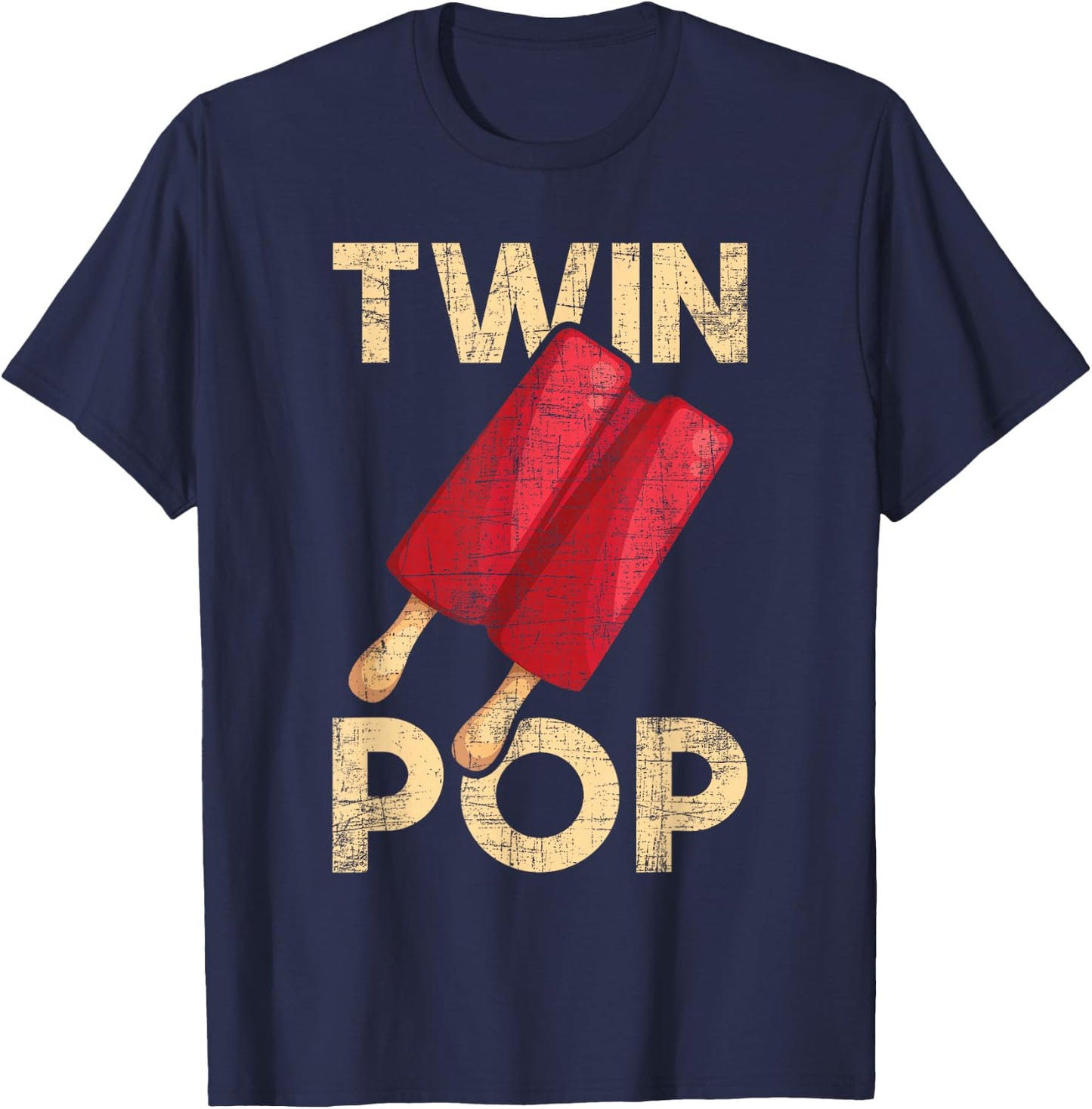 Twin Pop - Grandpa Granddad Of Twins T-Shirt - T-Shirt | Navy
