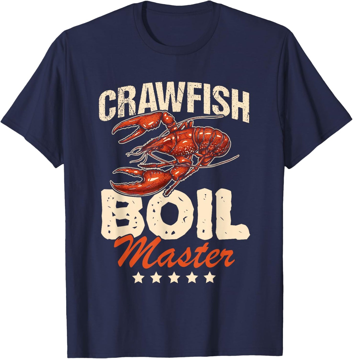 Crawfish Boil Master Vintage Funny Gift T-Shirt - T-Shirt | Navy