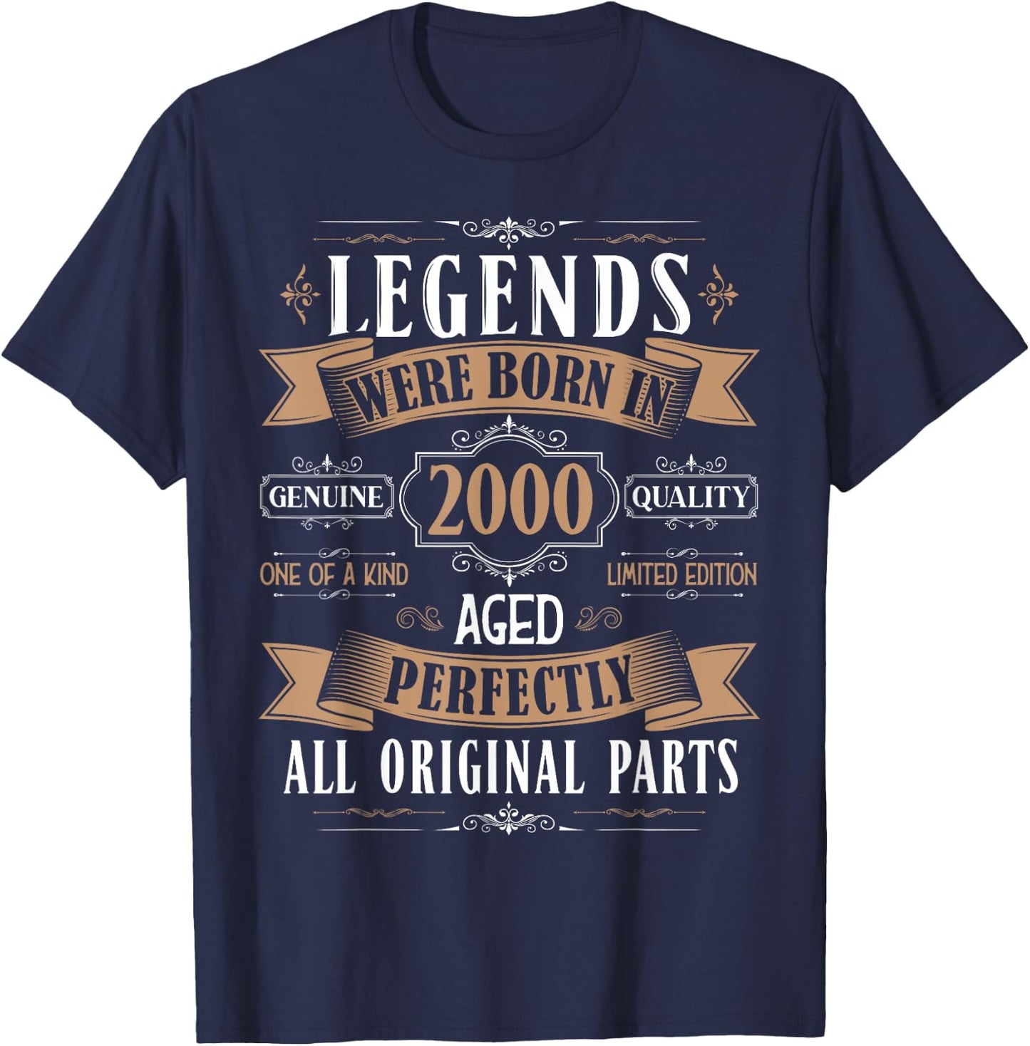 Legends Born In 2000 25th Birthday 25 Years Old Bday Men T-Shirt - T-Shirt | Navy