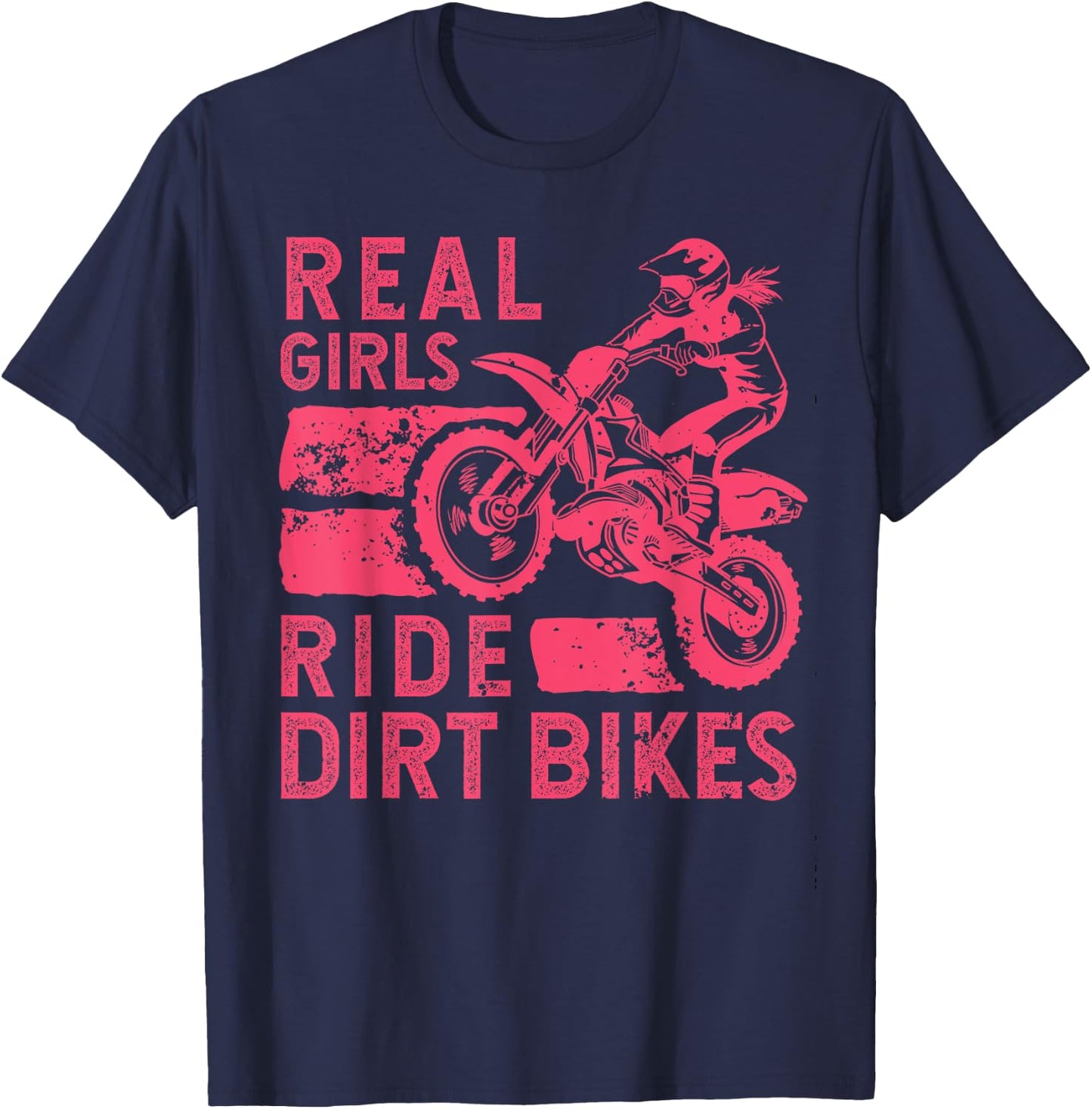 Cool Dirt Bike Girls Motocross Biker Racer Sport T-Shirt - T-Shirt | Navy