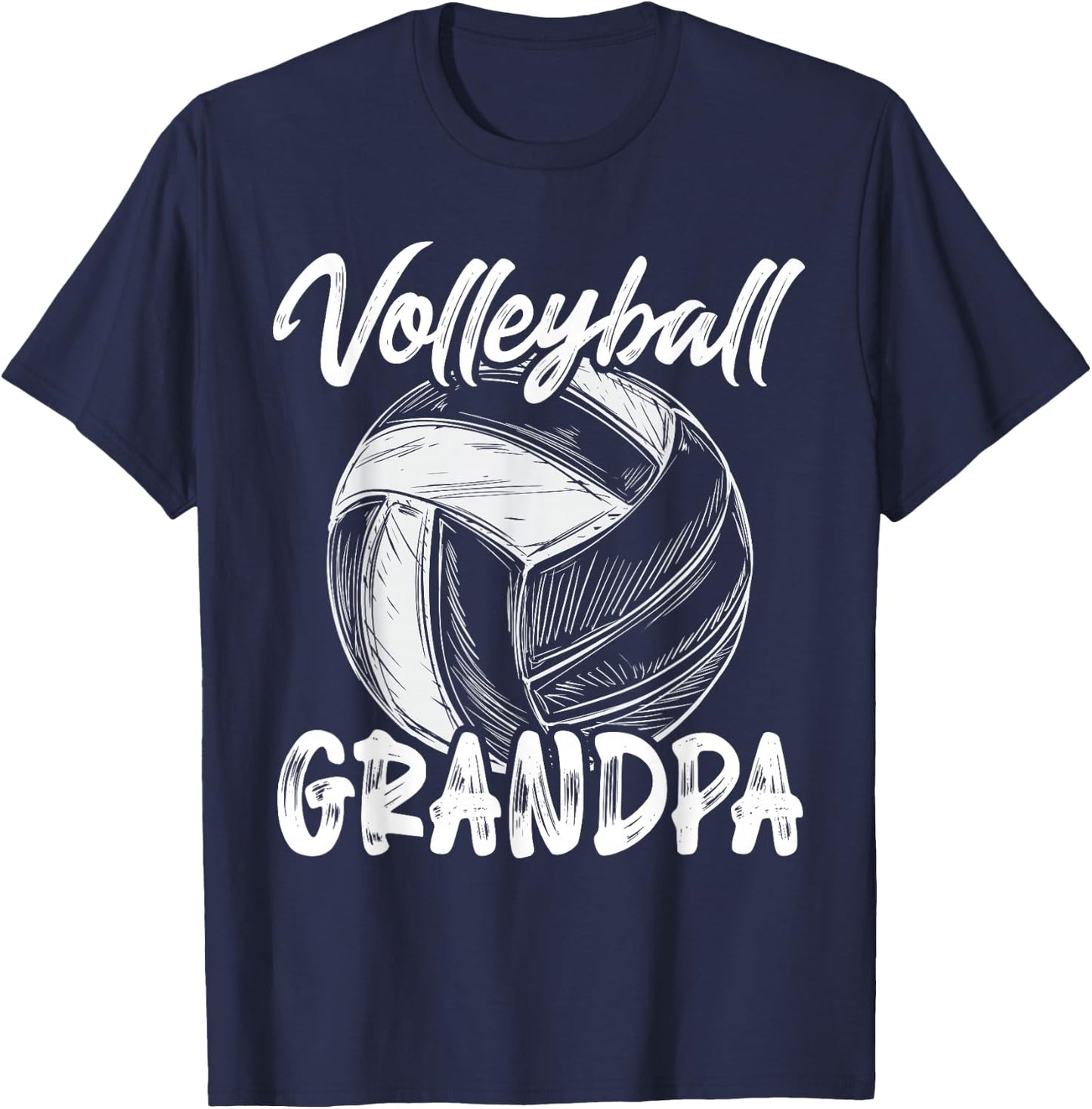 Grandpa Men Family Matching Volleyball Players T-Shirt - T-Shirt | Navy