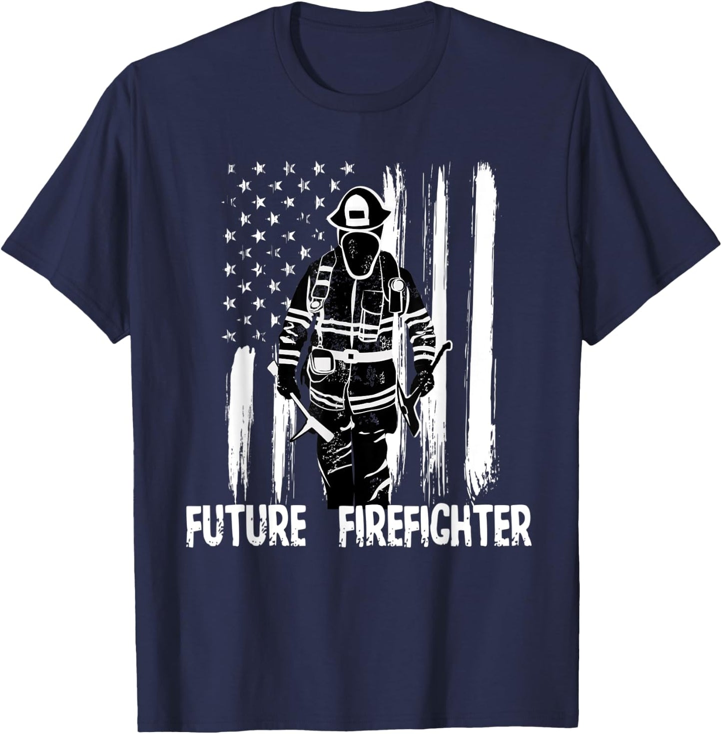Future Firefighter Shirt Fireman Gift Kid Boy Girl T-Shirt - T-Shirt | Navy