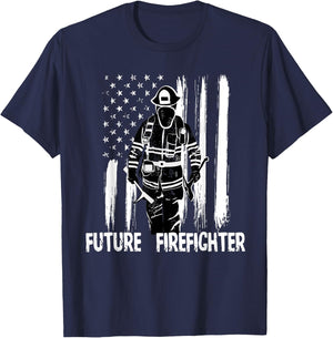 Future Firefighter Shirt Fireman Gift Kid Boy Girl T-Shirt - T-Shirt | Navy