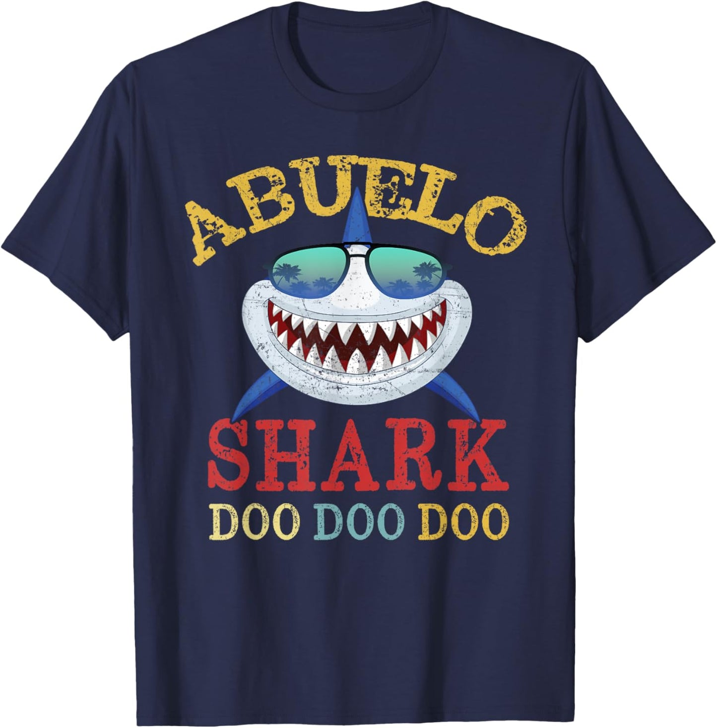 FAMILY 365 Abuelo Shark Father's Day Men Gift T-Shirt - T-Shirt | Navy