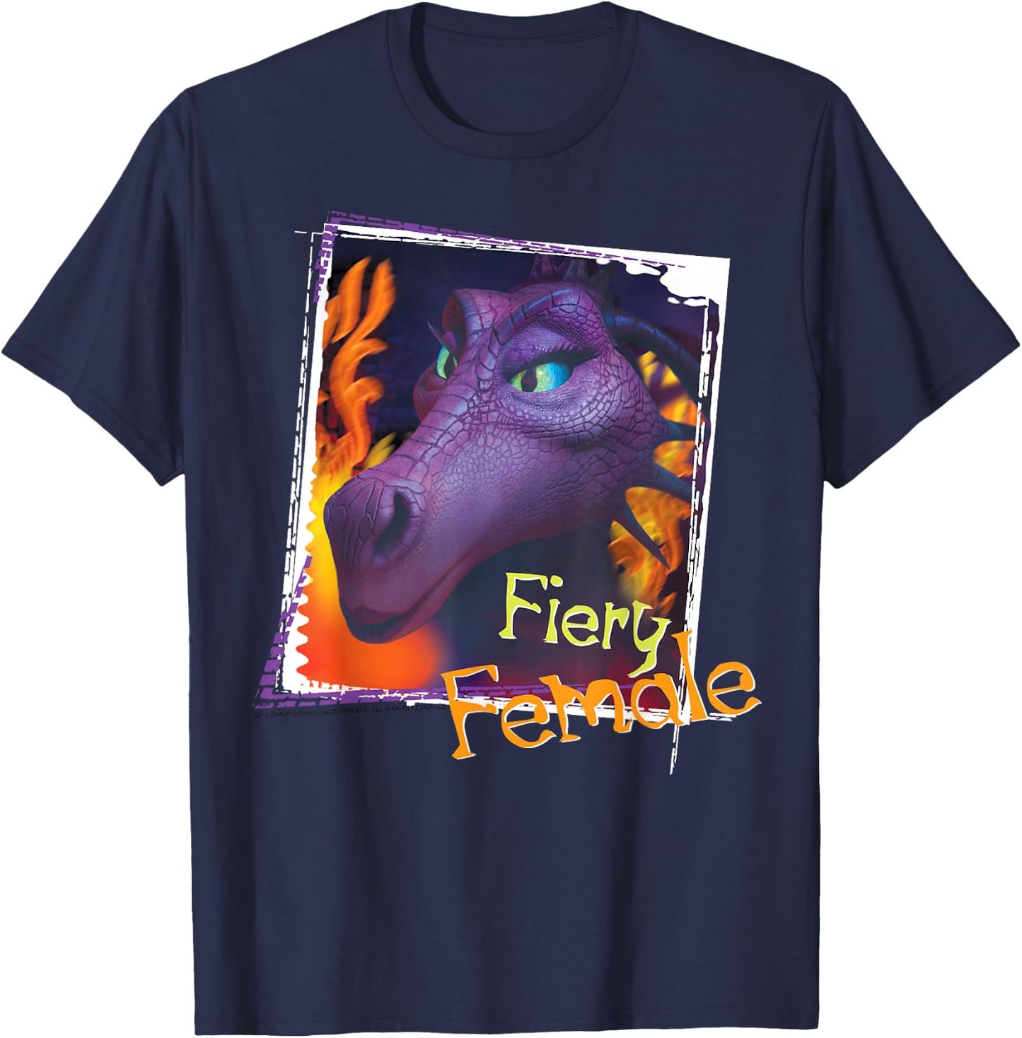 Shrek Dragon Fiery Female Photo Portrait T-Shirt - T-Shirt | Navy