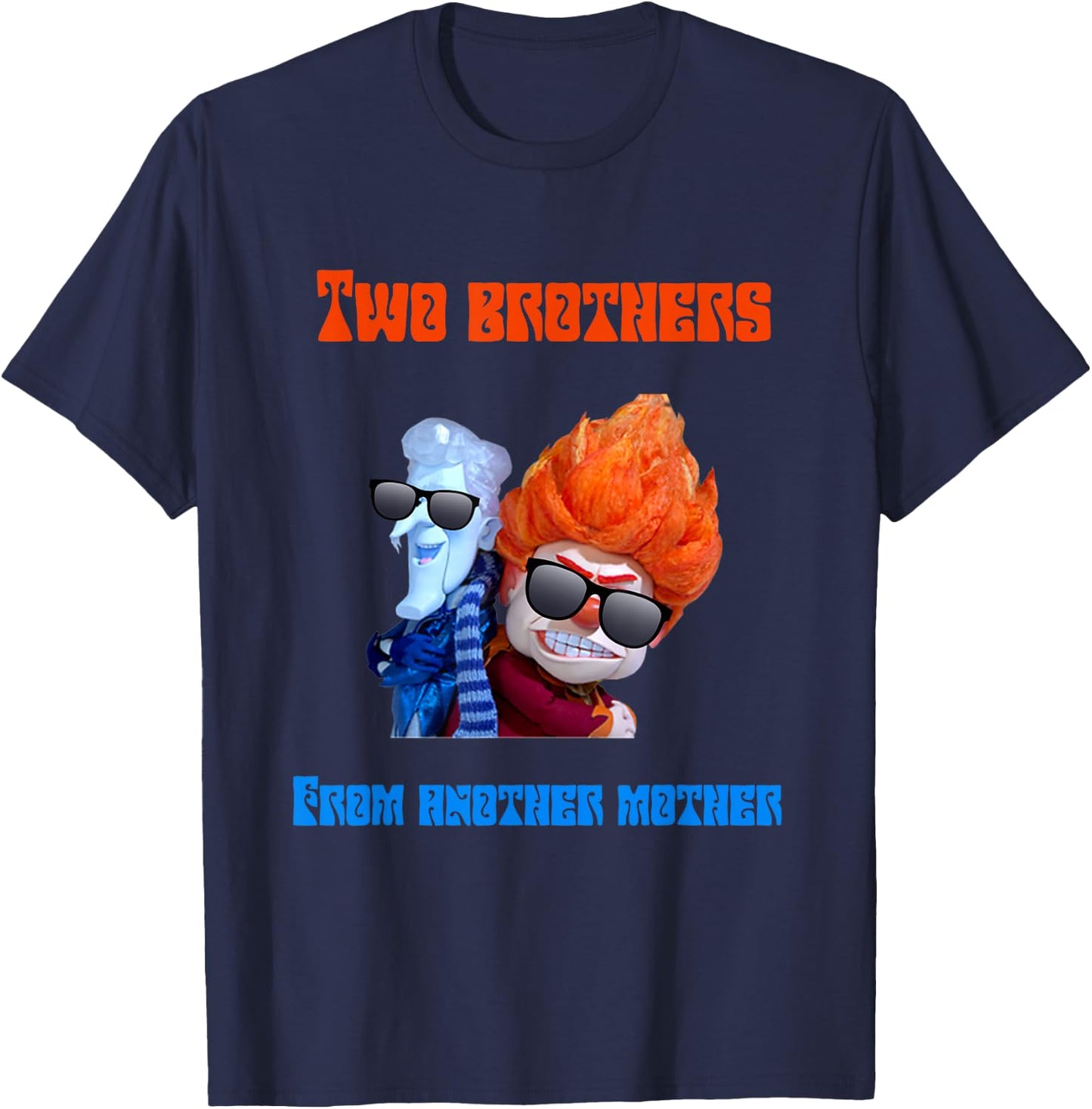 Funny Hot and Cold Weather Miser Brothers Novelty T-Shirt - T-Shirt | Navy
