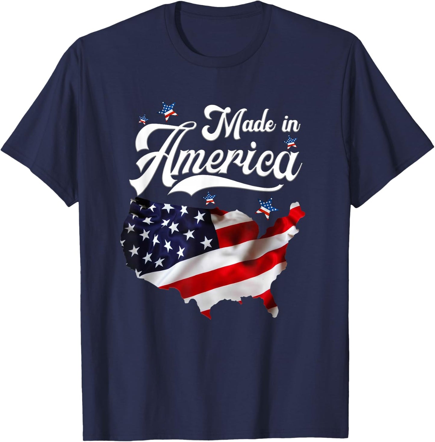 Made in America Pride | Patriotic Spirit Red White and Blue T-Shirt - T-Shirt | Navy