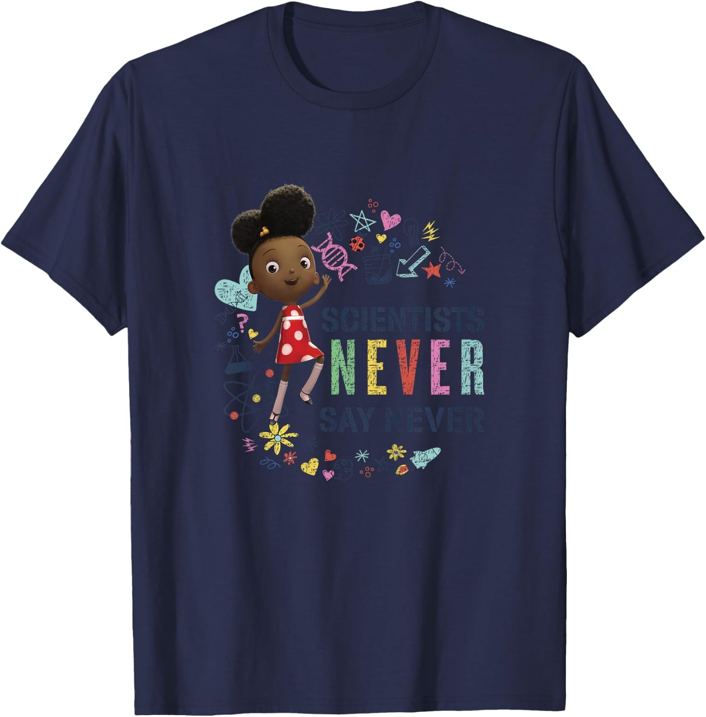 Kids Ada Twist, Scientist Ada Scientists Never Say Never T-Shirt - T-Shirt | Navy