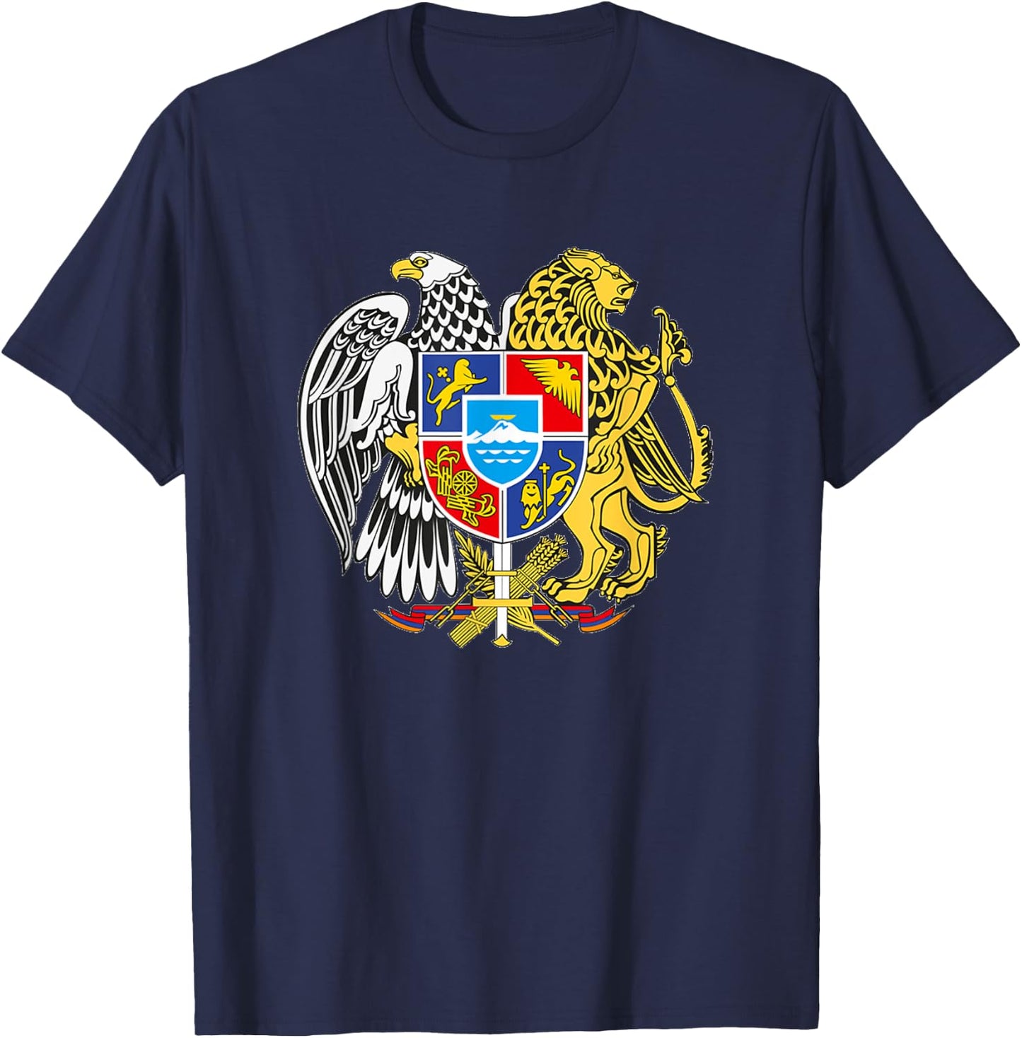 Armenian Coat of Arms Crest - Armenia symbol - Lion Eagle T-Shirt - T-Shirt | Navy