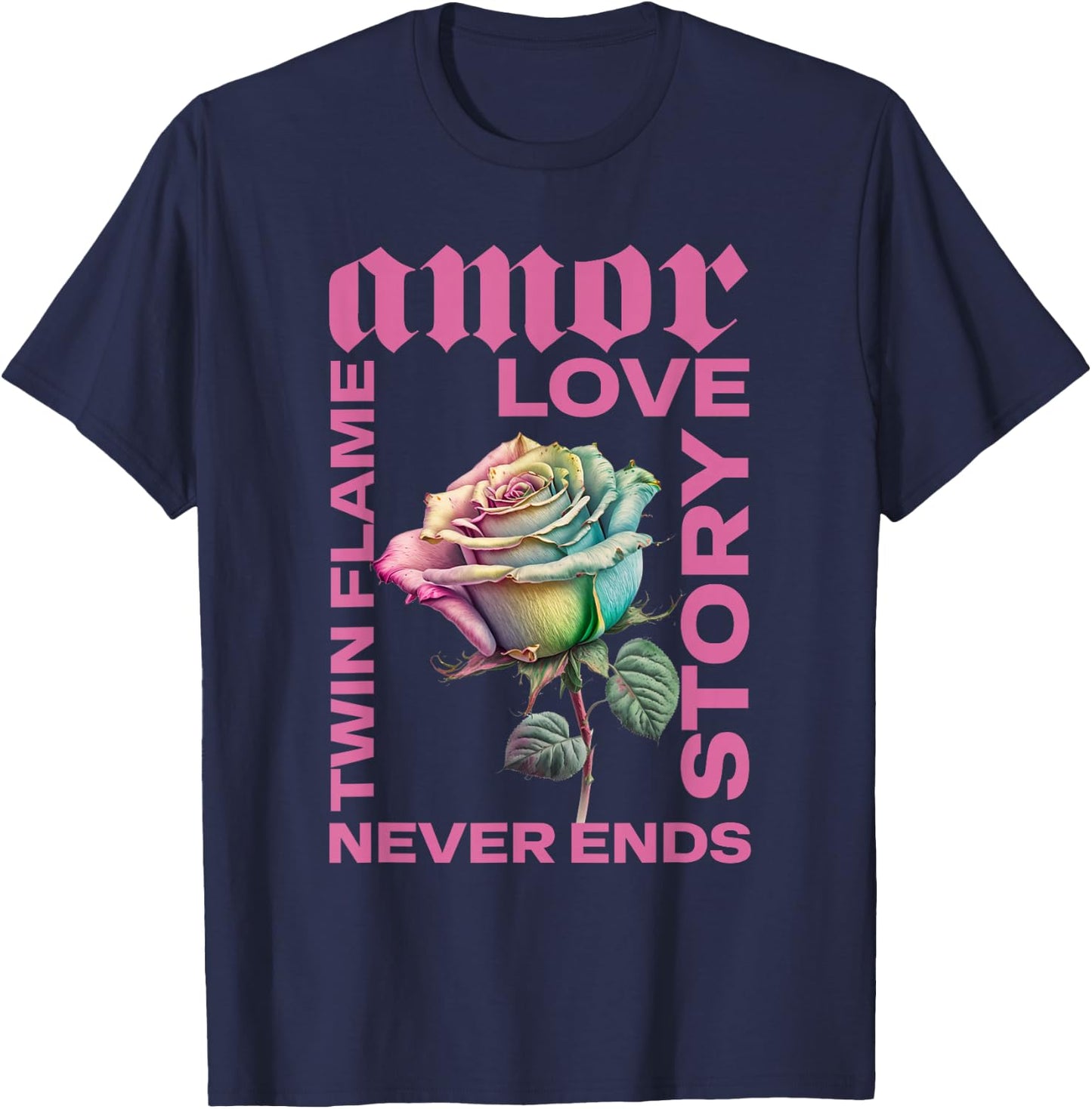 Twin Flame Connection Graphic T-Shirt - T-Shirt | Navy
