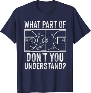 Funny Basketball Coach Design Men Women Ball Game Trainers Small T-Shirt - T-Shirt | Navy