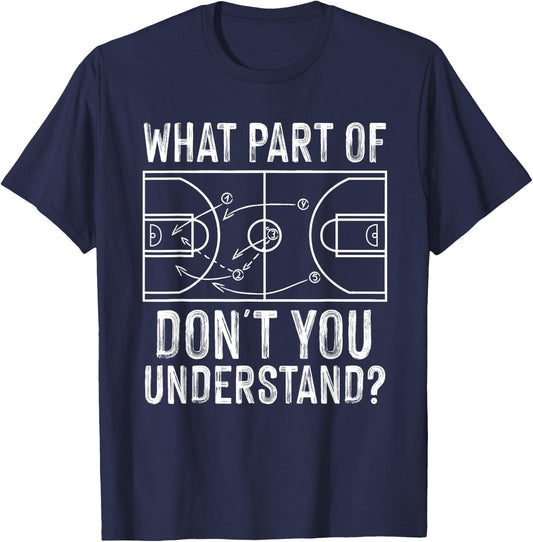 Funny Basketball Coach Design Men Women Ball Game Trainers Small T-Shirt - T-Shirt | Navy