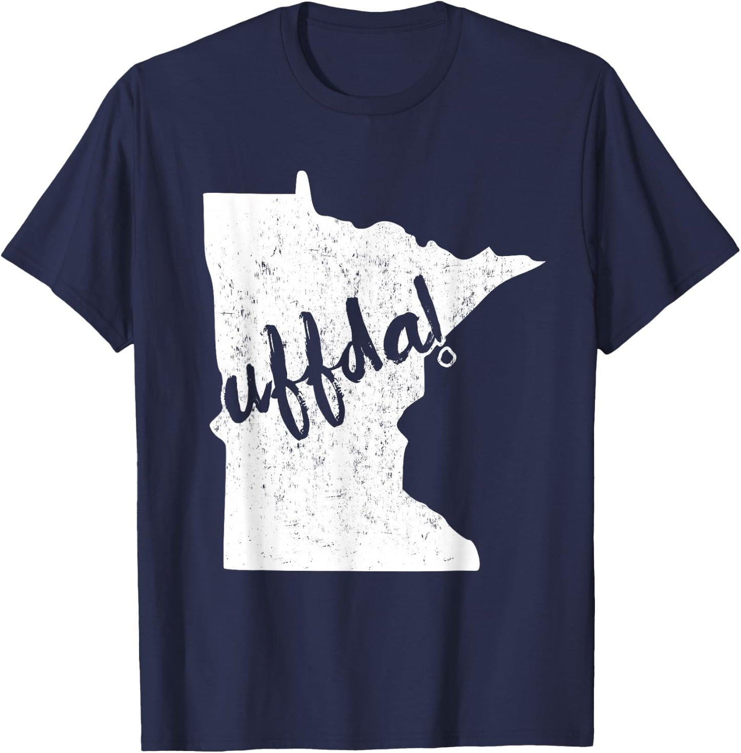 Minnesota Uffda! Scandinavian Distressed T-Shirt - T-Shirt | Navy