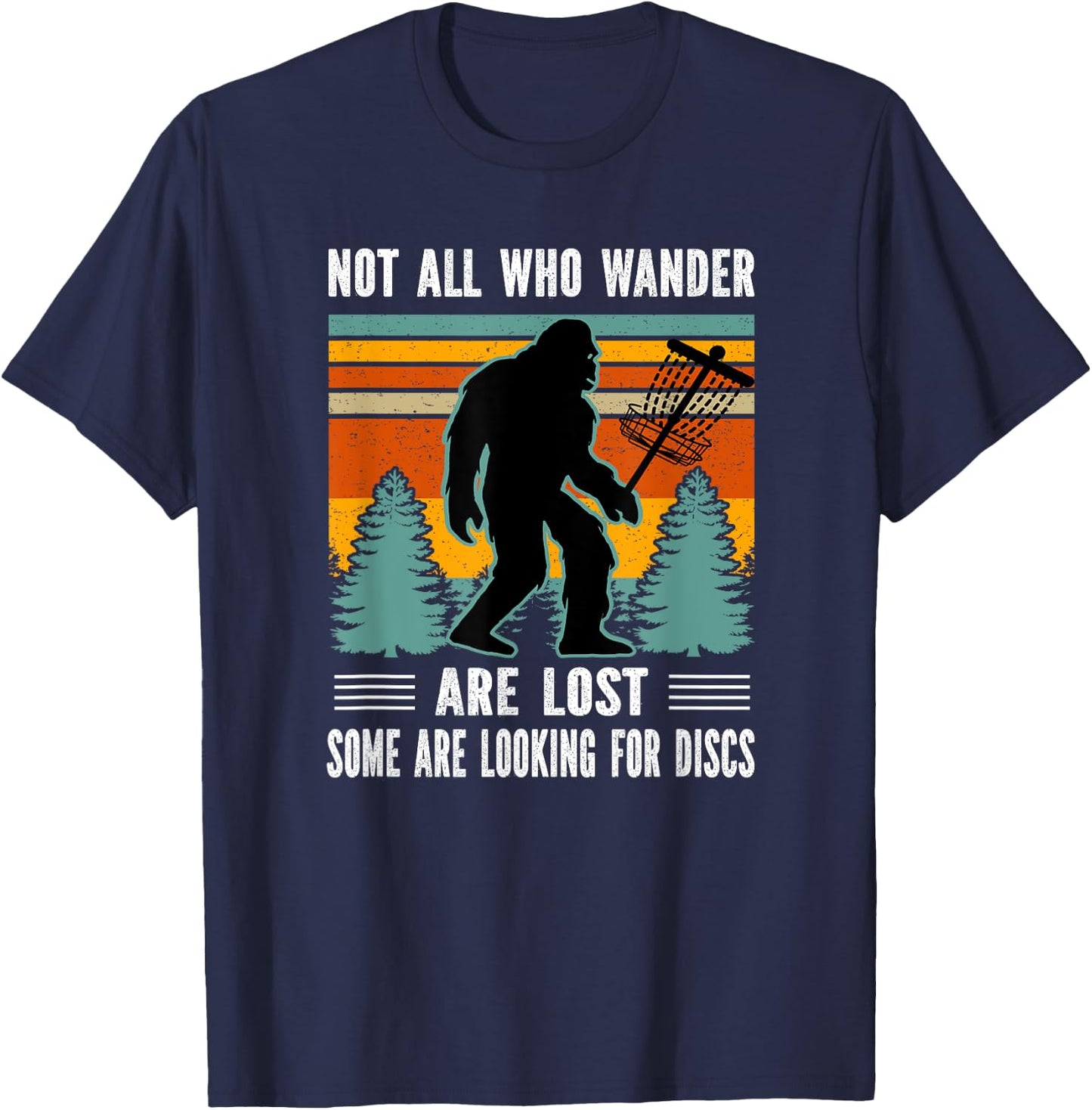 Sasquatch Yeti Frisbee Golf Ultimate Bigfoot Disc Golf T-Shirt - T-Shirt | Navy