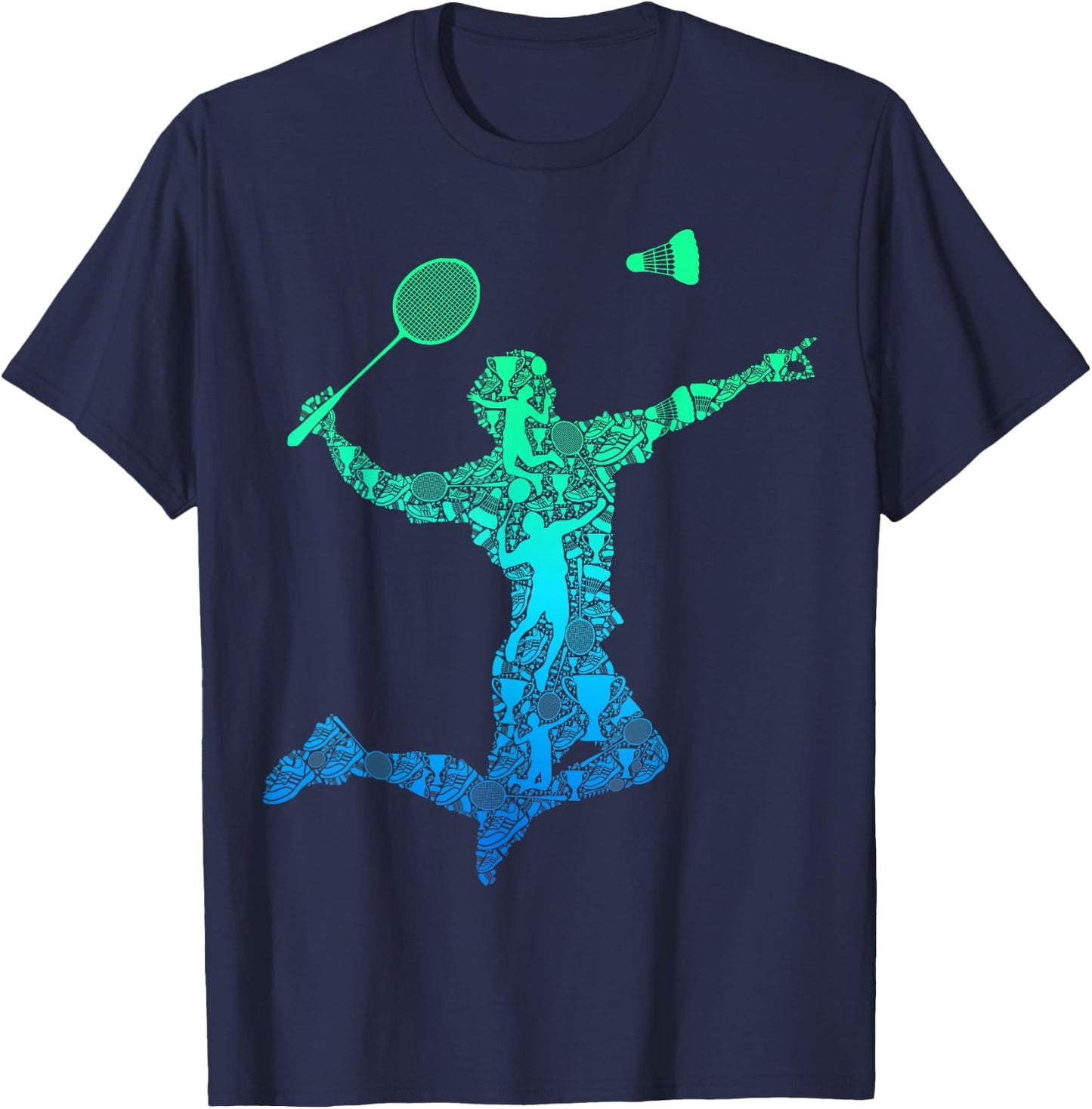 Badminton Player Shuttlecock Boys Kids Men Youth T-Shirt - T-Shirt | Navy