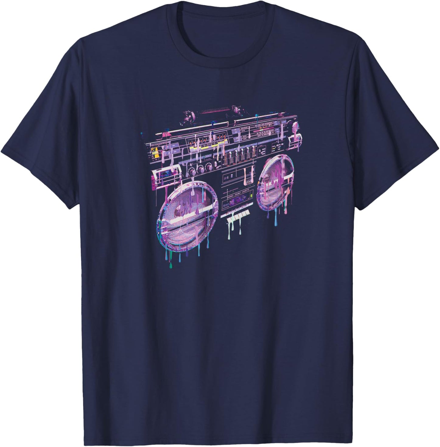 Retro Ghetto Blaster - Boom Box 80's 90's Hip Hip Rap T-Shirt - T-Shirt | Navy