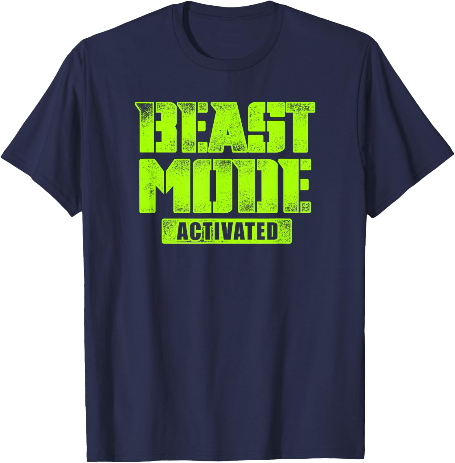 Trendy Graphic Beast Mode Activated T-Shirt - T-Shirt | Navy